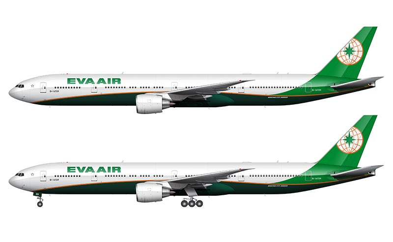 EVA Air Boeing 777-35E/ER Illustration