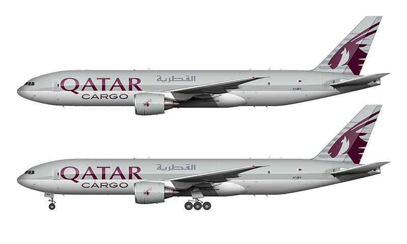 Qatar Airways Cargo Boeing 777-FDZ Illustration