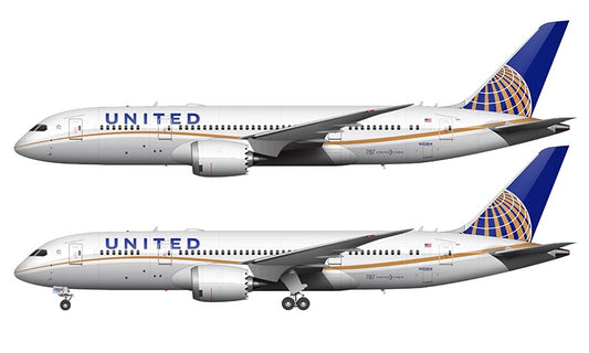 United Airlines Boeing 787-8 Illustration (Continental Globe Livery)