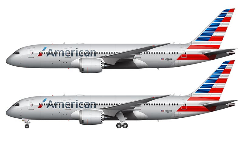 American Airlines Boeing 787-8 Illustration