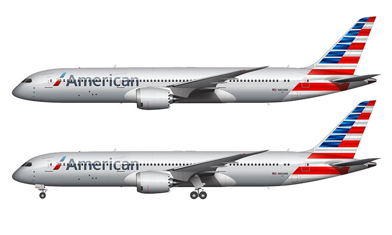 American Airlines Boeing 787-9 Illustration
