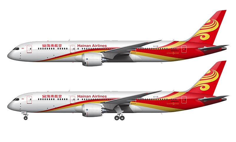 Hainan Airlines Boeing 787-9 Illustration