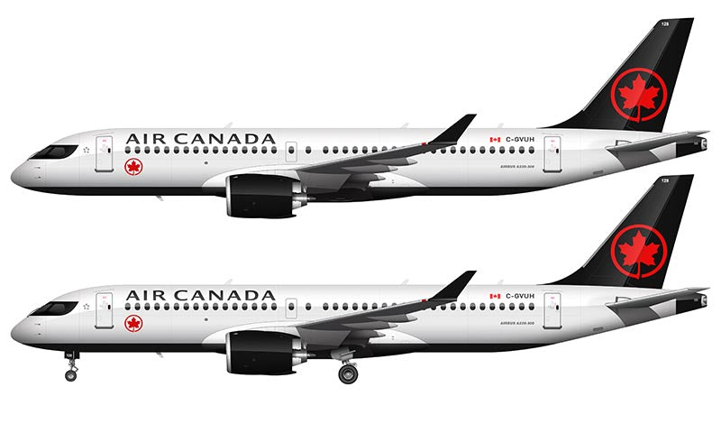 Air Canada Airbus A220-300 Illustration