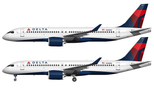 Delta Air Lines Airbus A220-300 Illustration