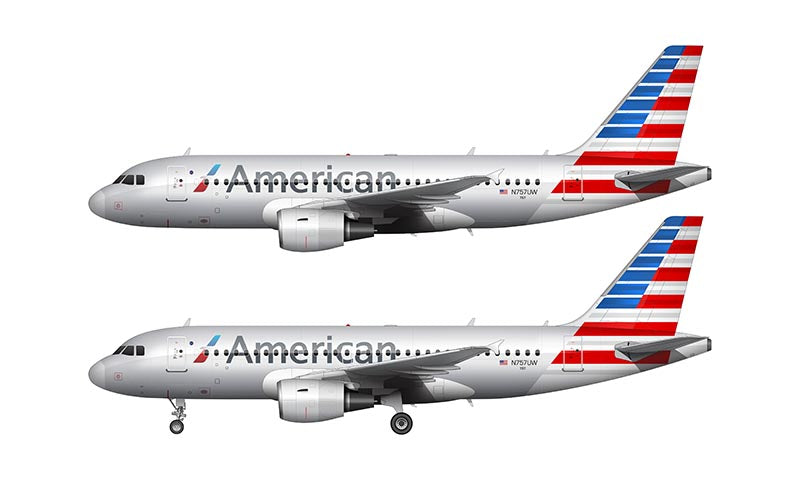 American Airlines Airbus A319 Illustration