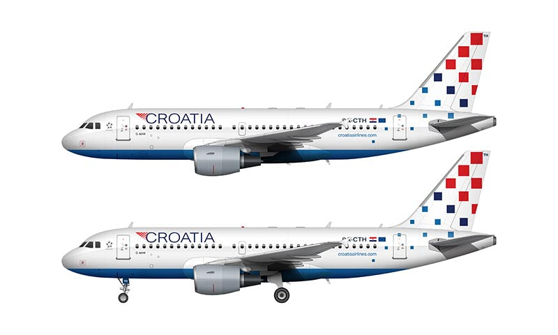 Croatia Airlines Airbus A319 Illustration