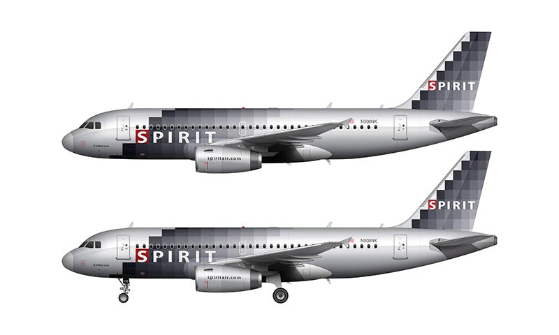 Spirit Airlines Airbus A319 Illustration (Pixel Livery)