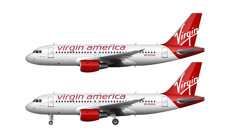Virgin America Airbus A319 Illustration