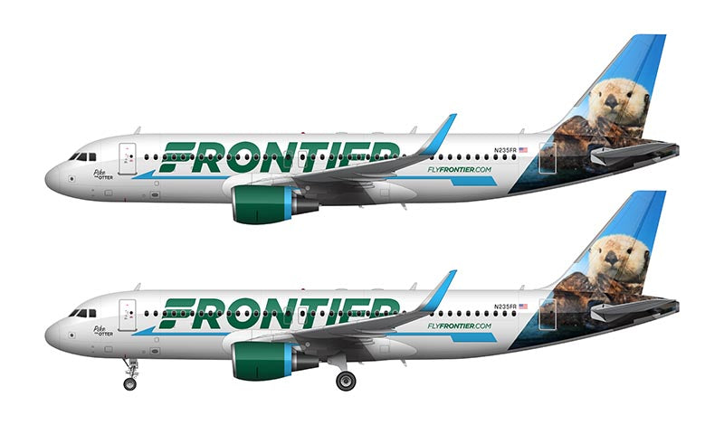 Frontier Airlines Airbus A320 Illustration (Pike The Otter Livery)