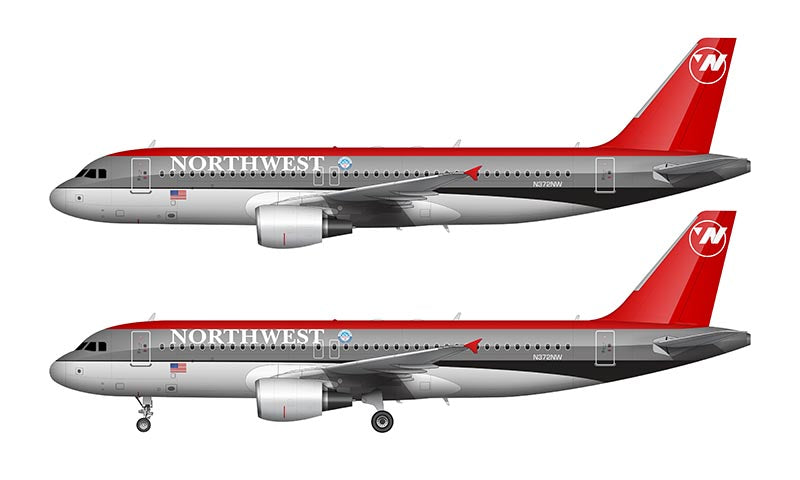 Northwest Airlines Airbus A320 Illustration