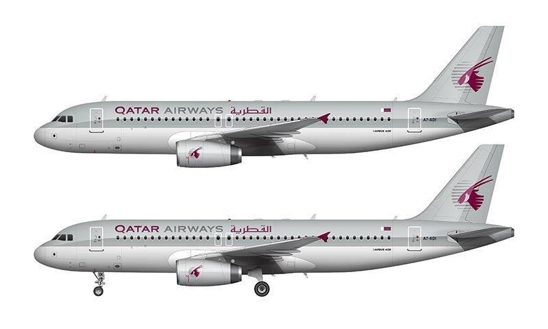 Qatar Airways Airbus A320-232 Illustration (Old Livery)