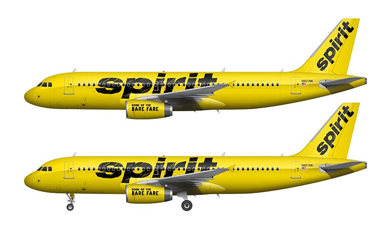 Spirit Airlines Airbus A320 Illustration (Yellow Livery)