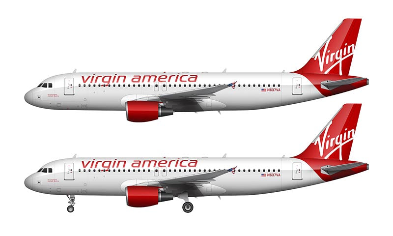 Virgin America Airbus A320 Illustration