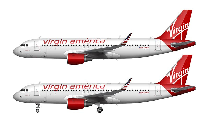 Virgin America Airbus A320 With Winglets Illustration