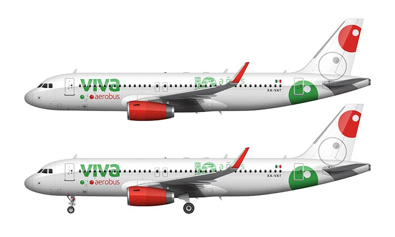 VivaAerobus Airbus A320 Illustration (10 Anos Livery)