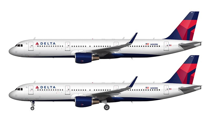 Delta Air Lines Airbus A321 Illustration