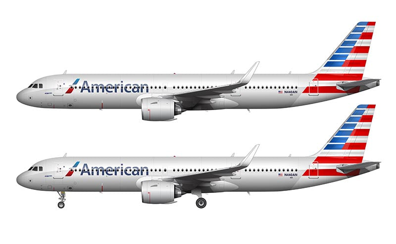 American Airlines Airbus A321neo Illustration