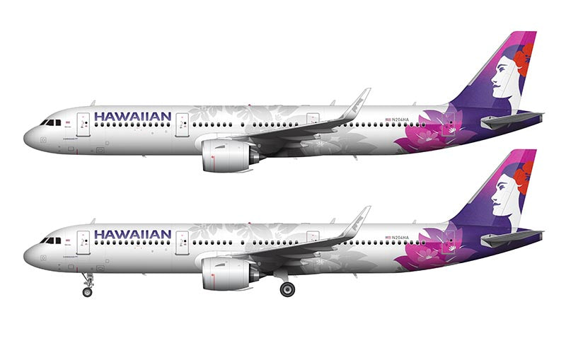 Hawaiian Airlines Airbus A321neo Illustration