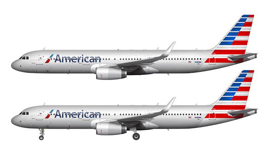 American Airlines Airbus A321 With Winglets Illustration