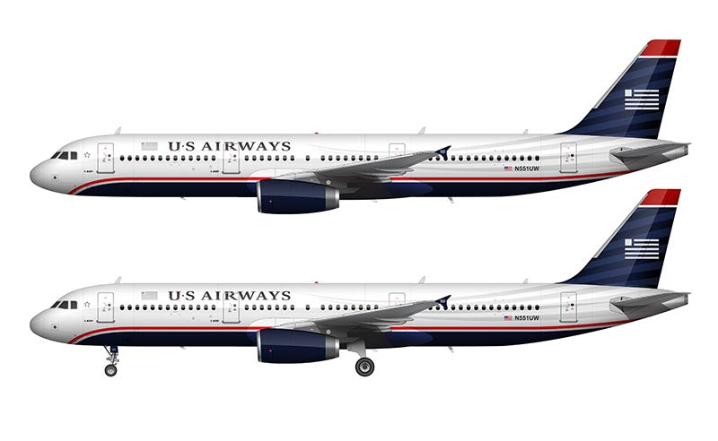 USAirways Airbus A321 Illustration