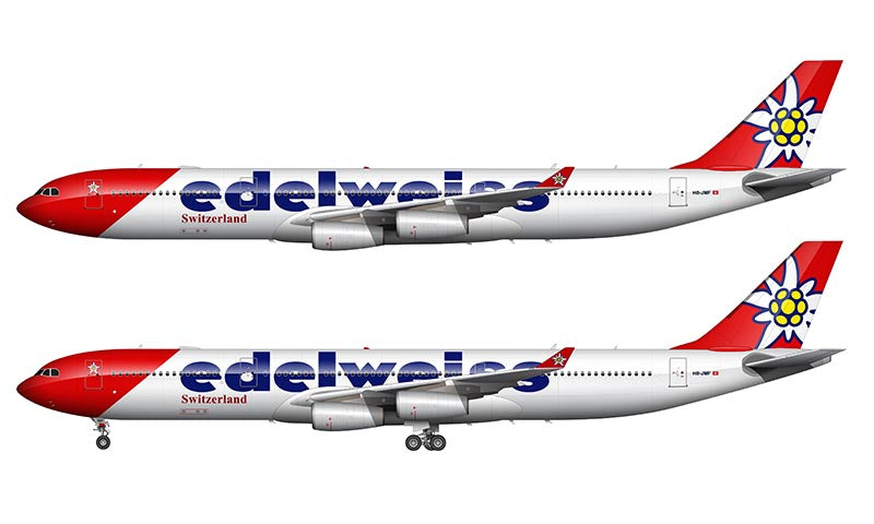 Edelweiss Air Airbus A340-313 Illustration