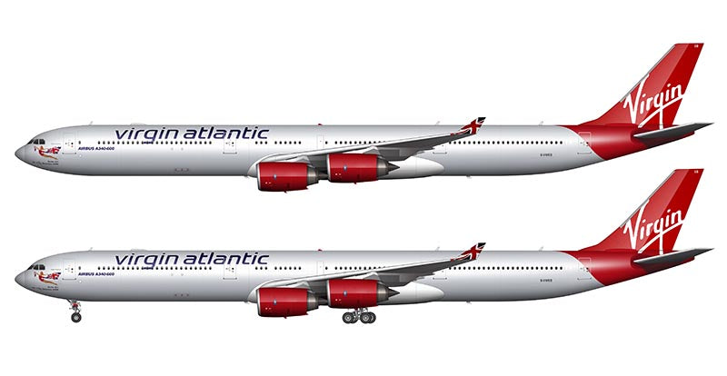 Virgin Atlantic Airbus A340-642 Illustration