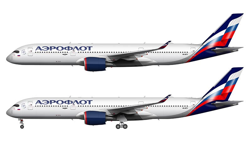 Aeroflot Airbus A350-900 Illustration