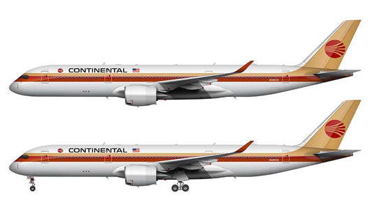 Continental Airlines Airbus A350-900 Illustration