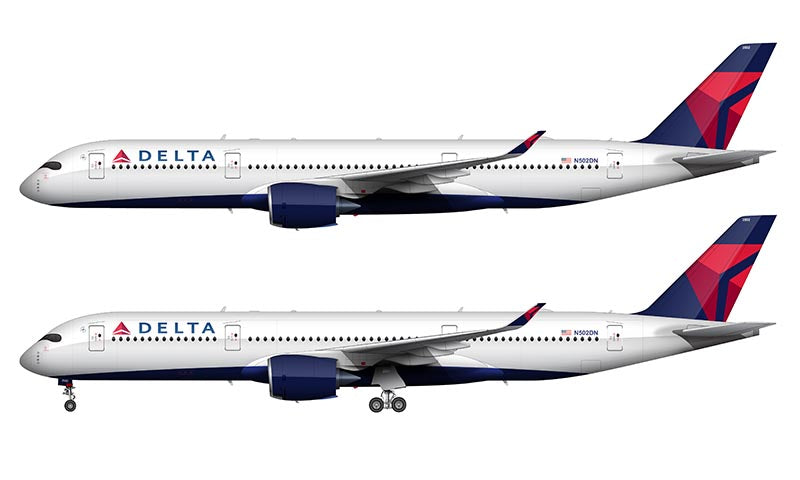 Delta Air Lines Airbus A350-900 Illustration