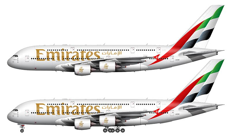 Emirates Airbus A380-800 Illustration (2023 Livery)