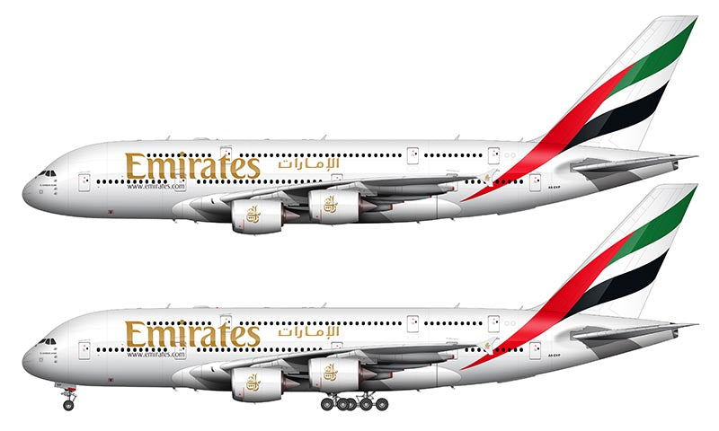 Emirates Airbus A380-800 Illustration