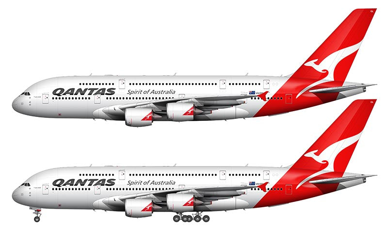 Qantas Airbus A380-800 Illustration