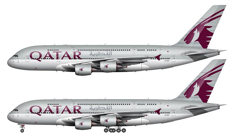 Qatar Airways Airbus A380-800 Illustration