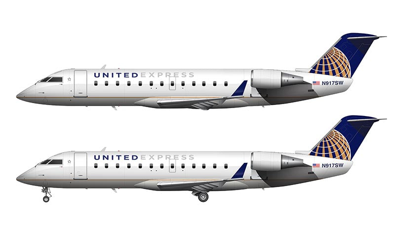 United Express Canadair Regional Jet 200 Illustration