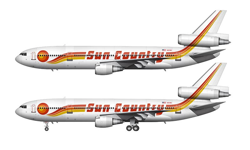Sun Country Airlines DC-10-15 Illustration (Launch Livery)
