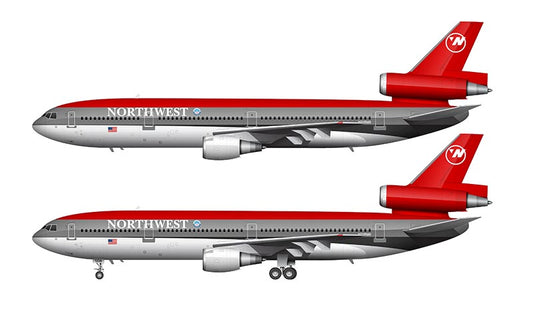 Northwest Airlines McDonnell Douglas DC-10-30 Illustration (Bowling Shoe Livery)