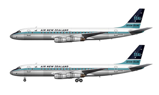 Air New Zealand Douglas DC-8-52 Illustration (1965 Livery)