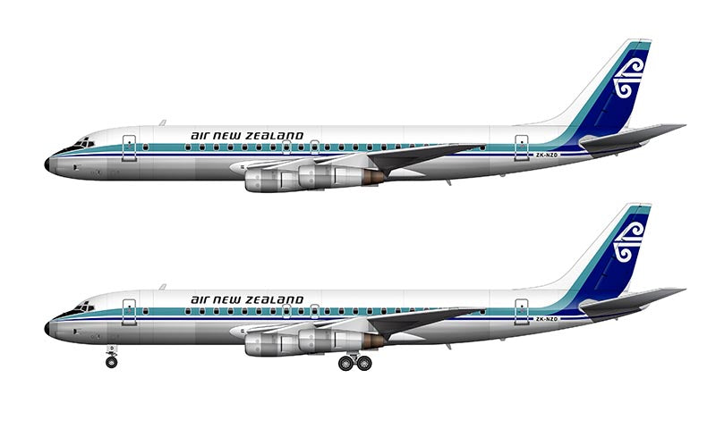Air New Zealand Douglas DC-8-52 Illustration (1973 Livery)