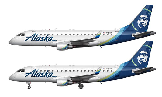 Alaska Airlines Embraer 175 Illustration