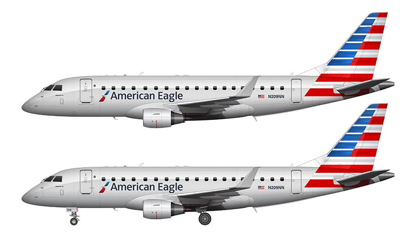 American Eagle Embraer 175 Illustration