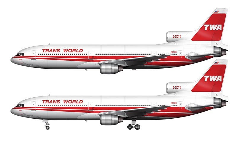 Trans World Airlines Lockheed L-1011-1 Illustration (Red Stripe Livery)