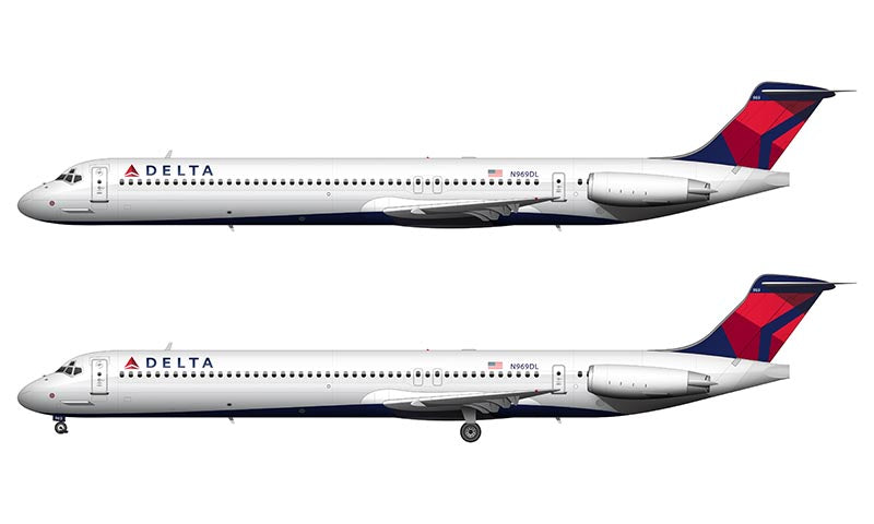 Delta Air Lines McDonnell Douglas MD-88 Illustration